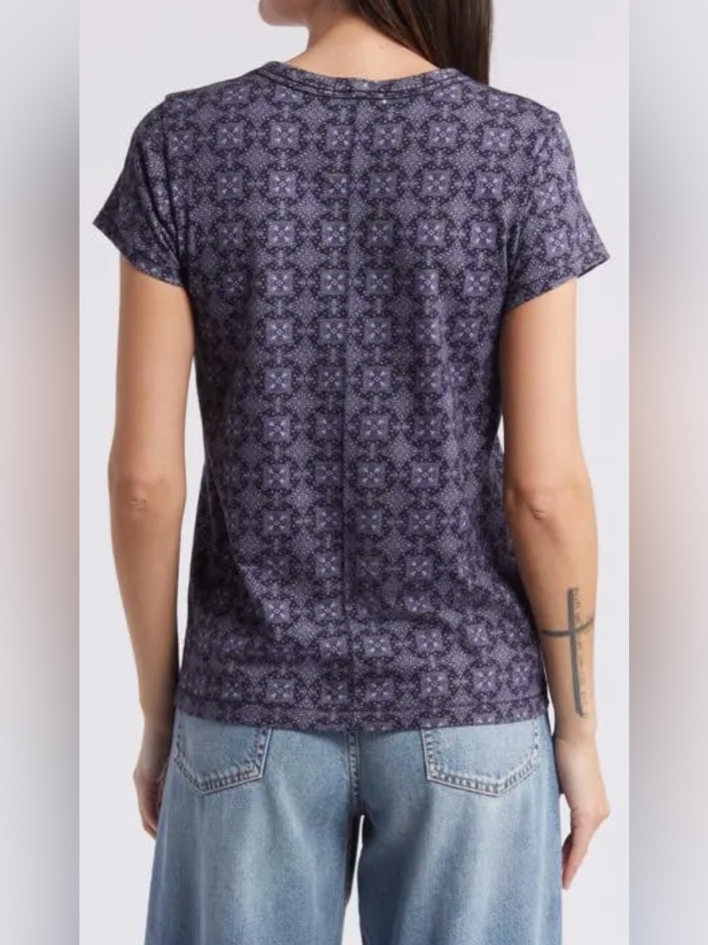 Rag & Bone Allover Angle Paisley Tee in Midnight - Picture 2 of 14